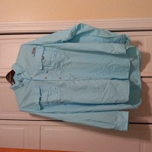 Columbia performance fishing gear shirt. Light blue. Large. New, no tag.